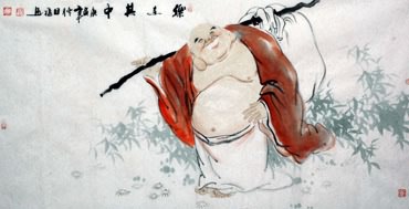 Chinese Maitreya Painting,69cm x 138cm,3754003-x