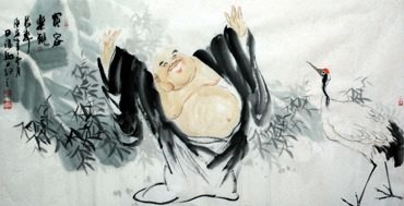 Chinese Maitreya Painting,69cm x 138cm,3754008-x