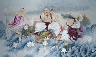 Chinese Maitreya Painting,120cm x 240cm,3803042-x