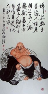 Chinese Maitreya Painting,69cm x 138cm,3906005-x