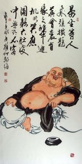 Chinese Maitreya Painting,69cm x 138cm,3906008-x