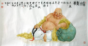 Chinese Maitreya Painting,69cm x 138cm,3970003-x