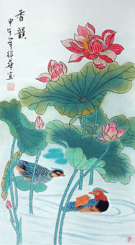 Mandarin Duck,34cm x 69cm(13〃 x 27〃),2313014-z