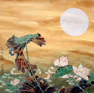 Chinese Mandarin Duck Painting,66cm x 66cm,2411009-x