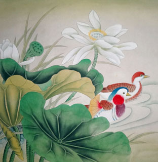 Chinese Mandarin Duck Painting,50cm x 50cm,2527004-x