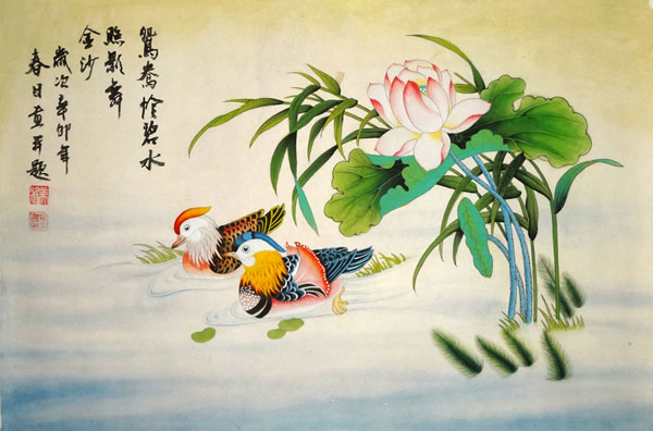 Mandarin Duck,43cm x 65cm(17〃 x 26〃),2622014-z