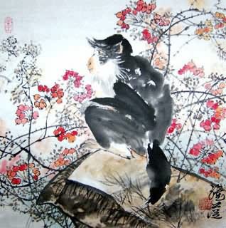 Chinese Monkey Painting,45cm x 45cm,4367026-x