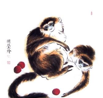 Chinese Monkey Painting,50cm x 50cm,4374018-x