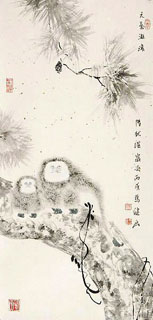 Chinese Monkey Painting,69cm x 34cm,4493007-x