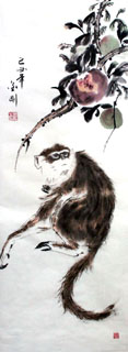 Chinese Monkey Painting,40cm x 100cm,4494002-x