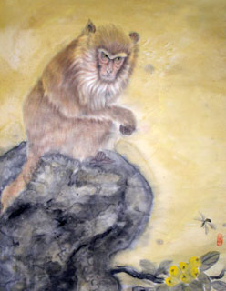 Chinese Monkey Painting,50cm x 70cm,4495001-x