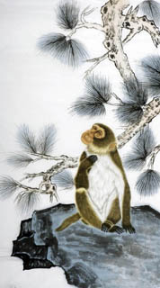 Chinese Monkey Painting,66cm x 120cm,4616008-x
