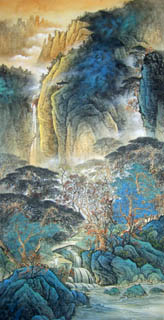 Chinese Mountain and Water Painting,69cm x 138cm,1002004-x