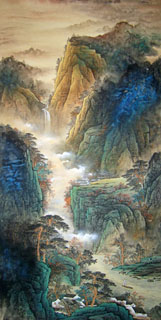 Chinese Mountain and Water Painting,69cm x 138cm,1002005-x