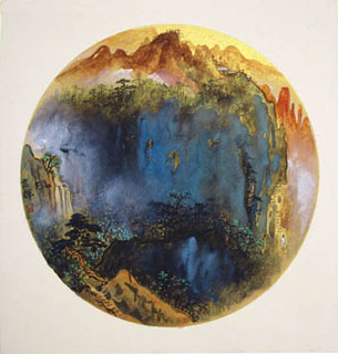 Chinese Mountain and Water Painting,38cm x 38cm,1002010-x