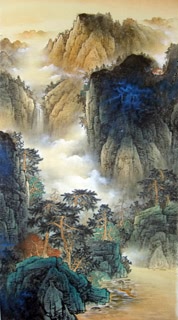 Chinese Mountain and Water Painting,66cm x 120cm,1002018-x
