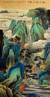 Chinese Mountain and Water Painting,100cm x 202cm,1002020-x