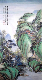 Chinese Mountain and Water Painting,65cm x 134cm,1006014-x