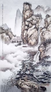 Chinese Mountain and Water Painting,50cm x 100cm,1006023-x