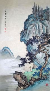 Chinese Mountain and Water Painting,50cm x 100cm,1006029-x