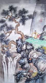 Chinese Mountain and Water Painting,50cm x 100cm,1006037-x