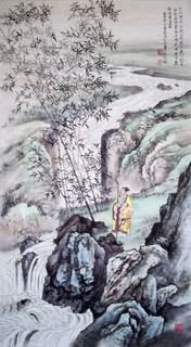 Chinese Mountain and Water Painting,50cm x 100cm,1006038-x