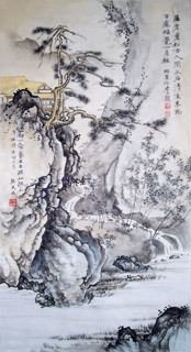Chinese Mountain and Water Painting,50cm x 100cm,1006039-x