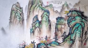 Chinese Mountain and Water Painting,50cm x 100cm,1006043-x