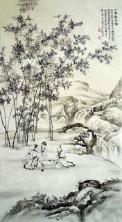 Chinese Mountain and Water Painting,50cm x 100cm,1006048-x