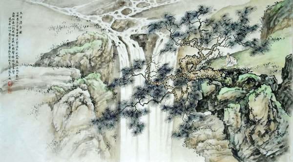 Mountain and Water,50cm x 100cm(19〃 x 39〃),1006049-z