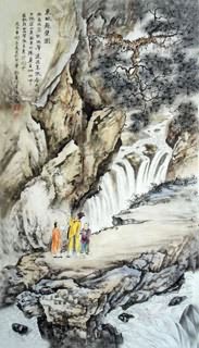 Chinese Mountain and Water Painting,50cm x 100cm,1006051-x