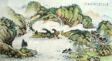 Chinese Mountain and Water Painting,50cm x 100cm,1006062-x