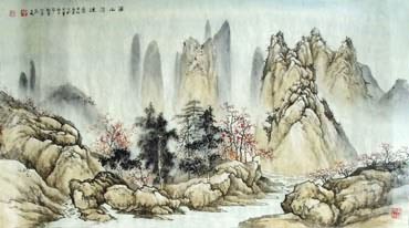 Chinese Mountain and Water Painting,50cm x 100cm,1006066-x