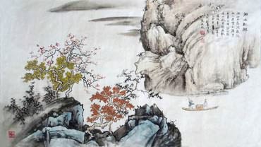 Chinese Mountain and Water Painting,50cm x 100cm,1006071-x
