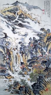 Chinese Mountain and Water Painting,50cm x 100cm,1006074-x