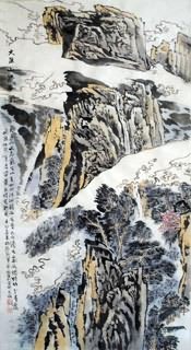 Chinese Mountain and Water Painting,50cm x 100cm,1006076-x