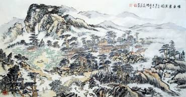 Chinese Mountain and Water Painting,50cm x 100cm,1006078-x