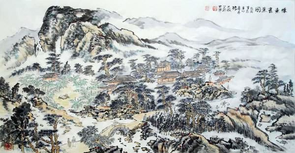 Mountain and Water,50cm x 100cm(19〃 x 39〃),1006078-z