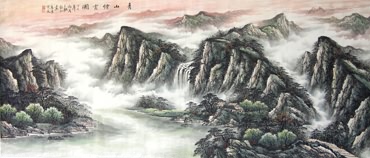 Chinese Mountain and Water Painting,98cm x 230cm,1010003-x