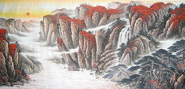 Chinese Mountain and Water Painting,90cm x 180cm,1011017-x
