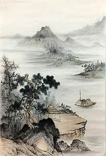 Chinese Mountain and Water Painting,46cm x 68cm,1011051-x