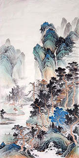 Chinese Mountain and Water Painting,90cm x 180cm,1011052-x