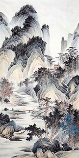 Chinese Mountain and Water Painting,90cm x 180cm,1011056-x
