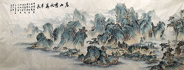 Chinese Mountain and Water Painting,70cm x 240cm,1011058-x