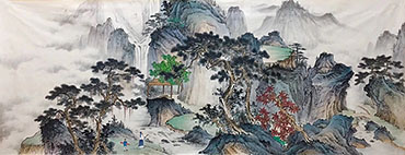 Chinese Mountain and Water Painting,70cm x 180cm,1011060-x