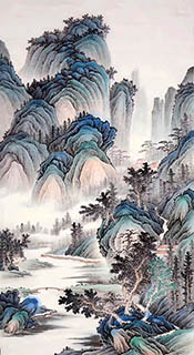 Chinese Mountain and Water Painting,90cm x 180cm,1011063-x