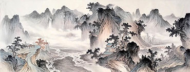 Chinese Mountain and Water Painting,70cm x 180cm,1011065-x