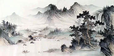 Chinese Mountain and Water Painting,68cm x 136cm,1011071-x
