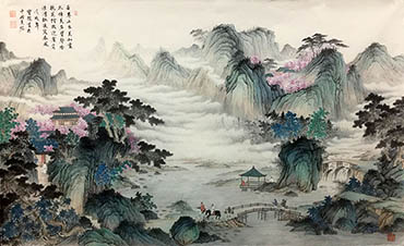 Chinese Mountain and Water Painting,90cm x 170cm,1011074-x