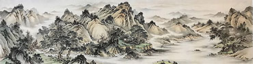 Chinese Mountain and Water Painting,50cm x 240cm,1011075-x